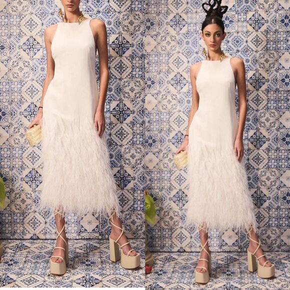 Cult Gaia AJA feather Gown US4 - Picture 1 of 12